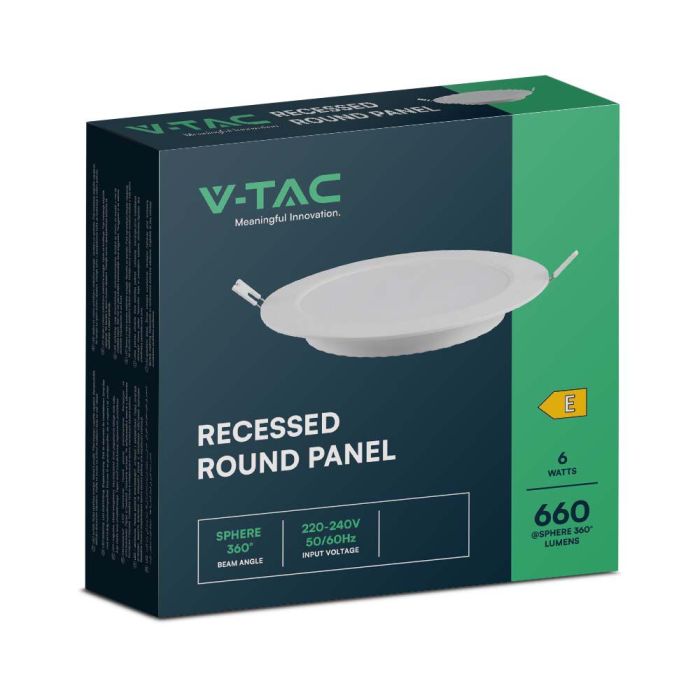 V-TAC LED Mini Panel - Retroiluminado Empotrado - IP20 - Blanco - 6W - 660 Lúmenes - 4000K-extra-6.webp