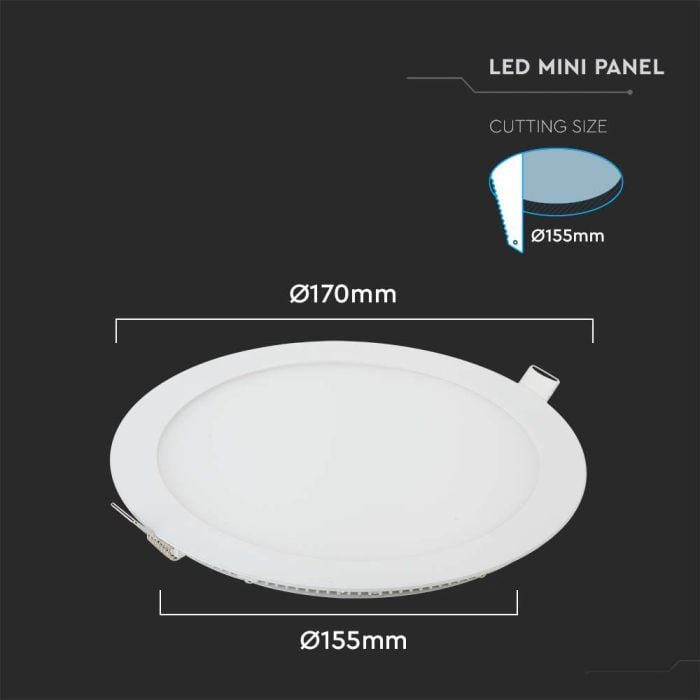 Mini panel LED redondo V-TAC - Serie Premium - IP20 - Blanco - 12W - 1160 Lúmenes - 4000K-extra-4.webp