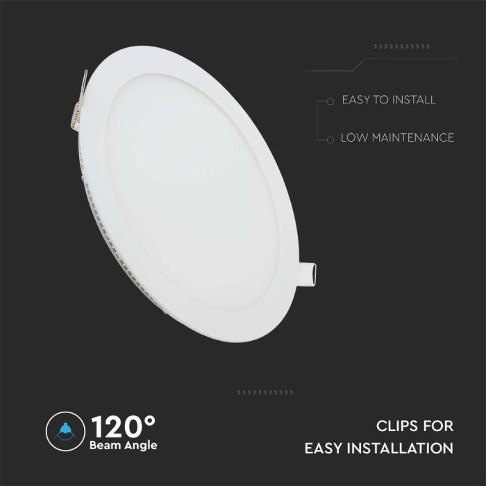 Mini panel LED redondo V-TAC - Serie Premium - IP20 - Blanco - 6W - 490 Lúmenes - 2700K-extra-5.webp
