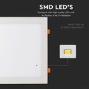 Mini panel LED cuadrado V-TAC - Serie Premium - IP20 - 24W- 2000 Lúmenes - PKW - 3000K-extra-1.webp