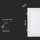 Mini panel LED cuadrado V-TAC - Serie Premium - IP20 - 24W- 2000 Lúmenes - PKW - 3000K-extra-4.webp