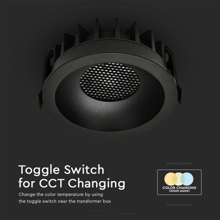 V-TAC LED Down Light - Bridgelux - IP20 - Negro + Negro - 24W - 2540 Lumens - 3IN1-extra-6.webp