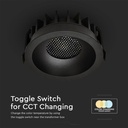 V-TAC LED Down Light - Bridgelux - IP20 - Negro + Negro - 24W - 2540 Lumens - 3IN1-extra-6.webp