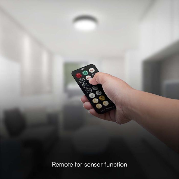 V-TAC LED Plafón redondo - Sensor - IP44 - Negro - 36W- 3820 Lumens - 4000K-extra-7.webp