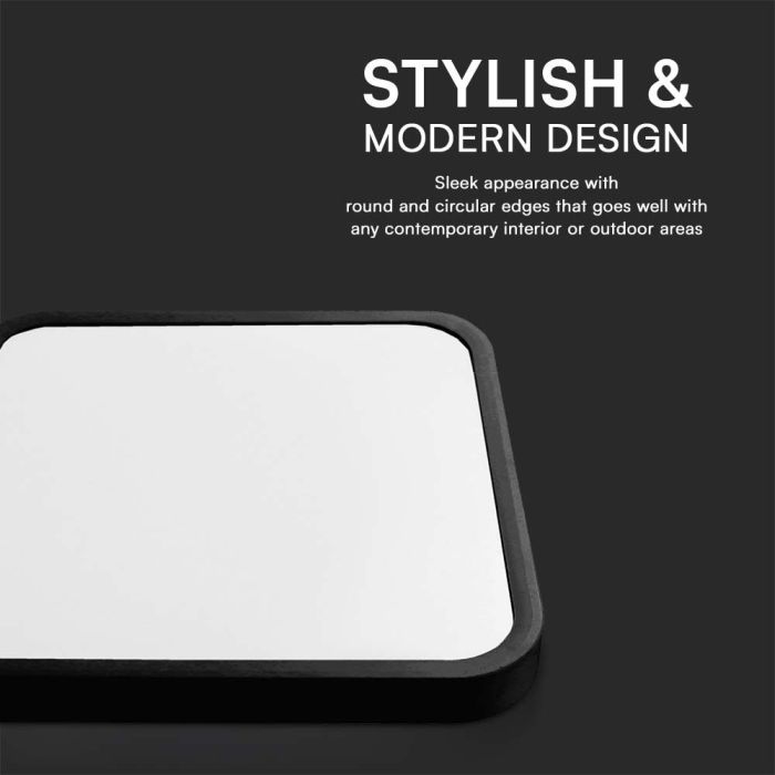 V-TAC LED Plafón cuadrado - Samsung - IP44 - Negro - 24W- 2500 Lumens - 6500K-extra-4.webp