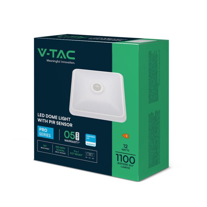 V-TAC LED Luz Techo - Sensor PIR - Samsung - IP20 - Blanco - 12W - 1100 Lumens - 3IN1-extra-13.webp