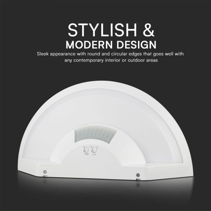 Aplique LED V-TAC - Sensor PIR - Samsung - IP54 - Blanco - 10W - 900 Lumens - 4000K-extra-3.webp