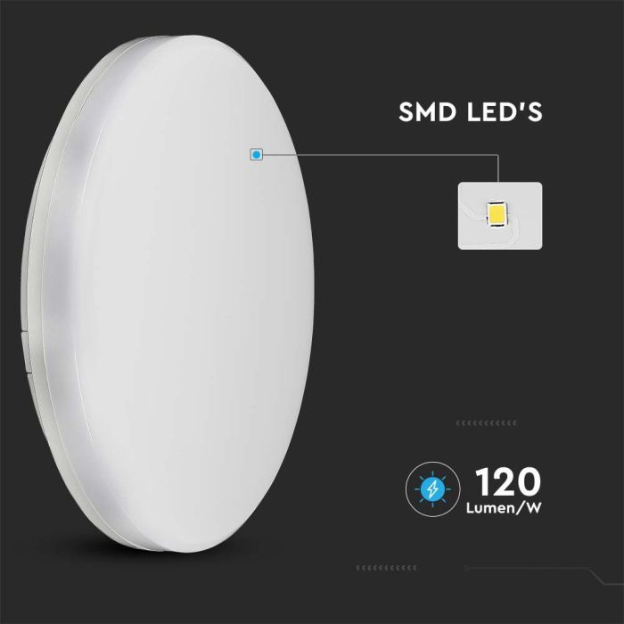 Plafón redondo LED- Samsung - Trimless - 200mm - IP44 - Blanco - 15W - 1850 Lumens - 3000K-extra-1.webp