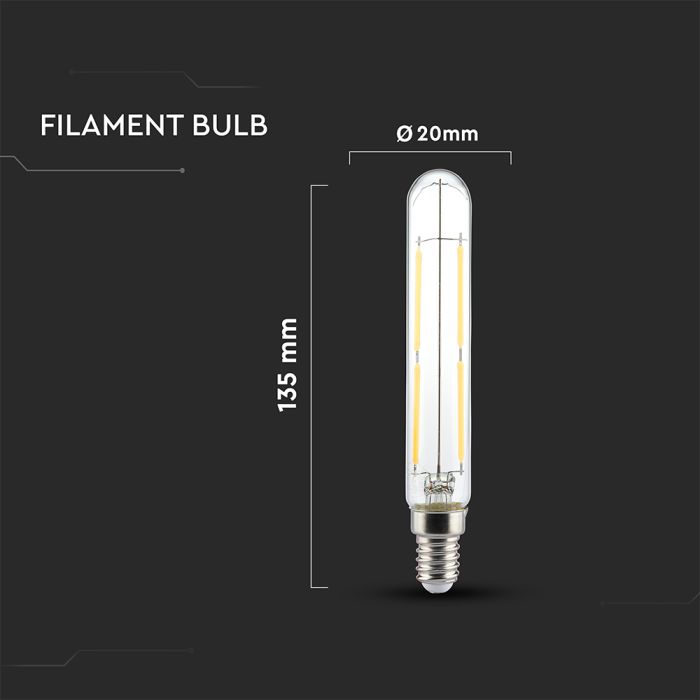Bombilla LED V-TAC - Soporte T20 E14 - IP20 - Transparente - 4W - 400 Lumens - 6500K-extra-2.webp
