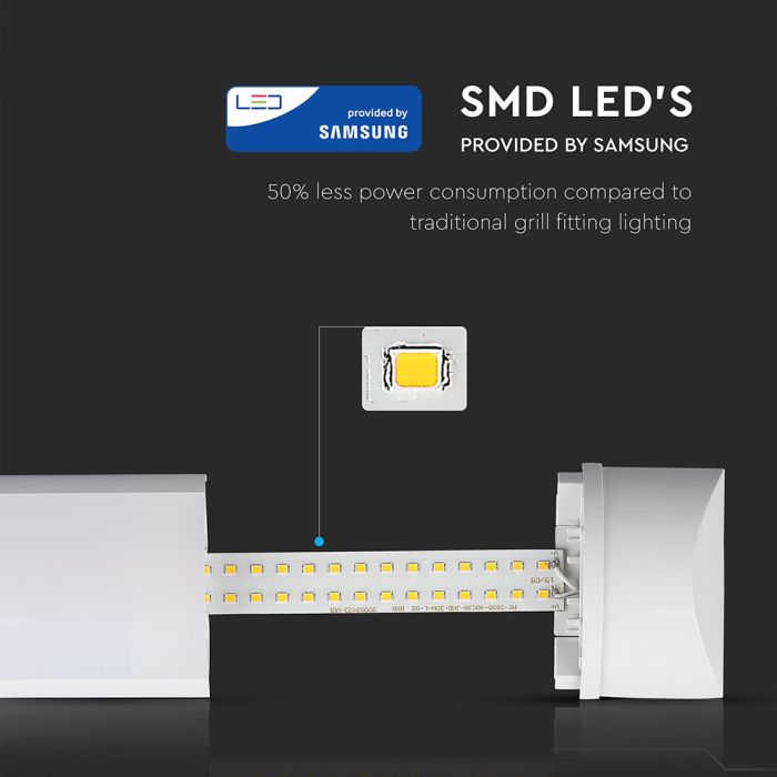 Regleta Prismática LED - Samsung - IP20 - Blanca - 40W - 4200 Lúmenes - 3000K - 120CM-extra-7.webp