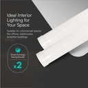 Regleta Prismática LED - Samsung - 120lm/w - IP20 - Blanca - 40W - 4800 Lúmenes - 6500K - 120CM - Pack de 2-extra-3.webp