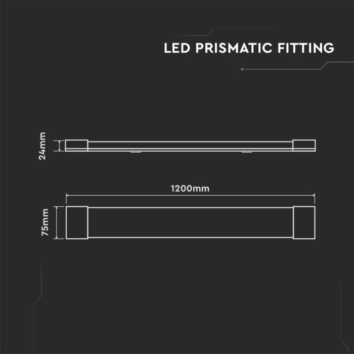 Regleta Prismática LED - Samsung - 120lm/w - IP20 - Blanca - 40W - 4800 Lúmenes - 6500K - 120CM - Pack de 2-extra-5.webp