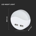 V-TAC LED Round Wall Light - USB Night Lights - Samsung - IP20 - Blanco - 0.4W - 10 Lumens - 3000K-extra-6.webp