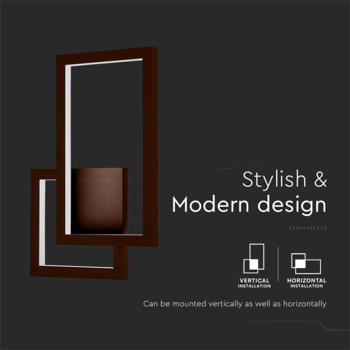 V-TAC Aplique LED Moderno - IP20 - Cuerpo Corten - 20W - 2400 Lumens - 3000K-extra-4.webp