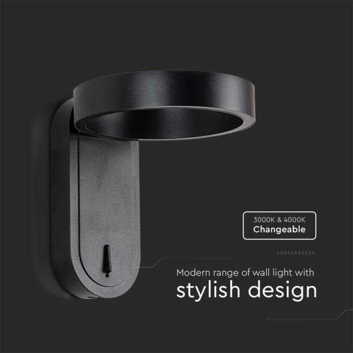 Aplique LED Giratorio V-TAC - IP20 - Cuerpo Negro - 5W- 600 Lumens - 3000K + 4000K-extra-4.webp