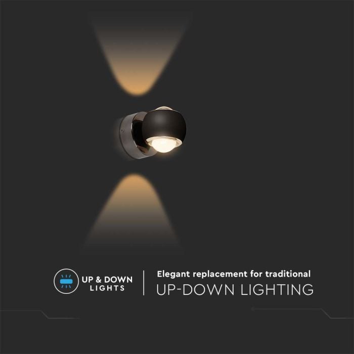 Aplique LED Redondo V-TAC - IP20 - Cuerpo Negro - 10W - 950 Lumens - 3000K-extra-6.webp