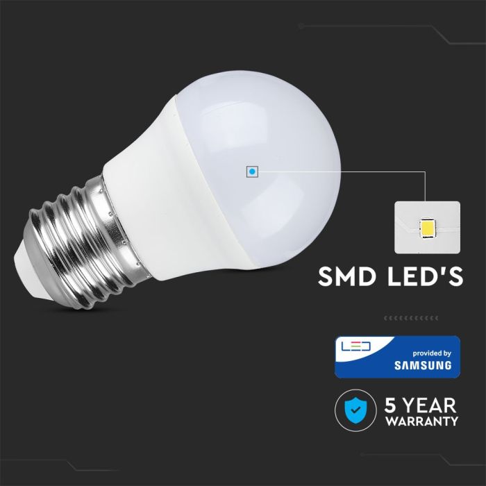 Bombilla LED V-TAC - Samsung - Golf - Soporte E27 - IP20 - Blanca - 4.5W - 470 Lumens - 4000K-extra-4.webp