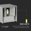 V-TAC LED Aplique Cuadrado - Bridgelux - IP65 Estanco - Gris - 6W - 660 Lumens - 4000K-extra-7.webp