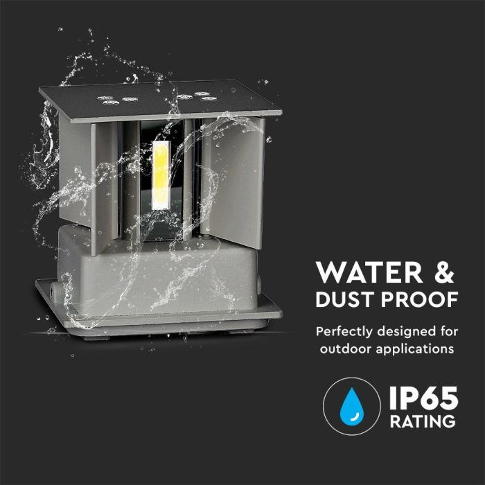 V-TAC LED Aplique Cuadrado - Bridgelux - IP65 Estanco - Gris - 6W - 660 Lumens - 4000K-extra-9.webp