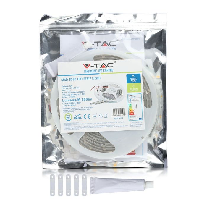 Tira de luz LED V-TAC - IP65 Impermeable - 6000K - Precio/1m (5m Rollo)-extra-12.webp
