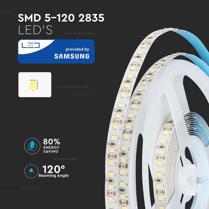 Tira de luz LED V-TAC - Samsung - IP20 - 6500K - Precio/1m (5m Rollo)-extra-4.webp