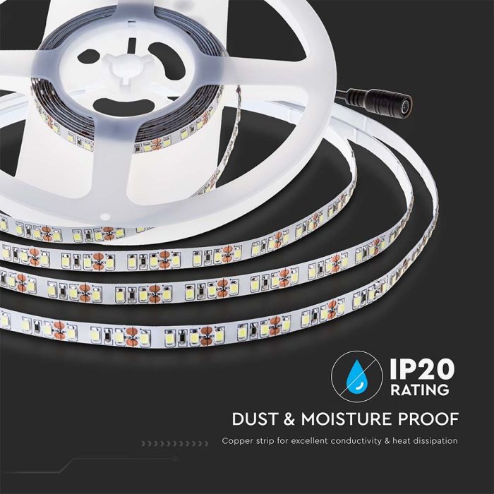 Tira de luz LED V-TAC - 100lm/w - Doble PCB - IP20 - 3000K - Precio/1m (Rollo de 10m)-extra-6.webp