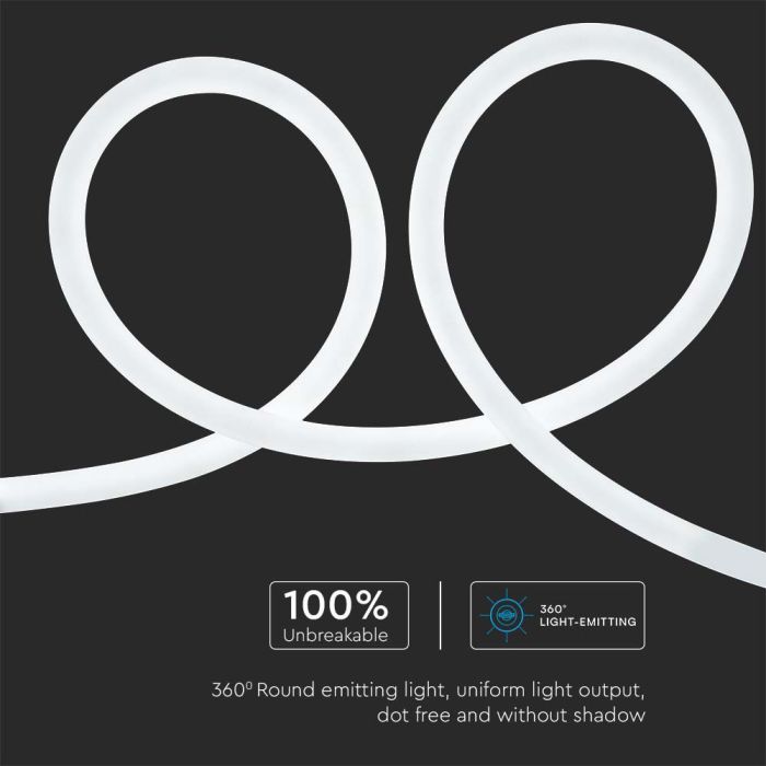 V-TAC Tira de Luz LED - Neon Flex - IP20 - 6500K - Precio/1m (Rollo 10m)-extra-7.webp