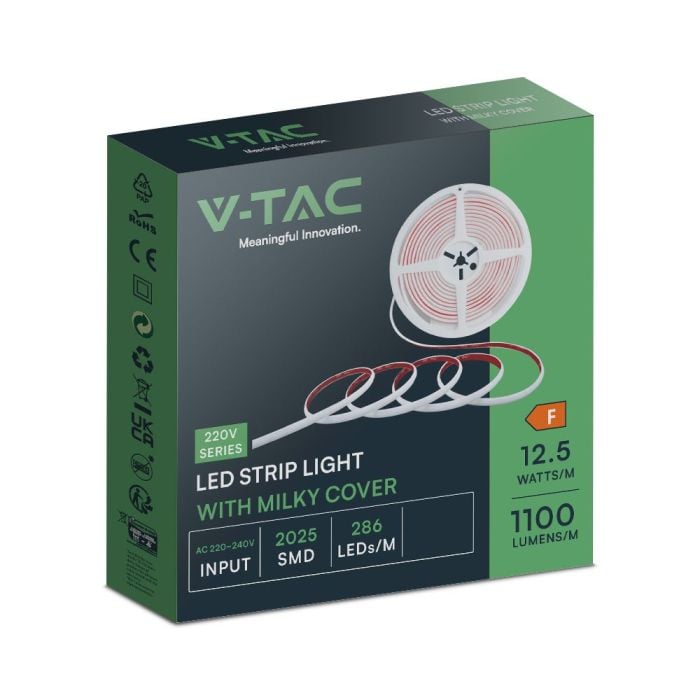 Tira de luz LED V-TAC - 220V - IP65 Impermeable - 4000K - 5m Rollo-extra-8.webp