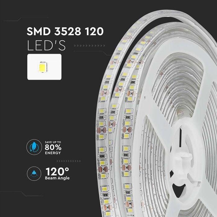 Tira de luz LED V-TAC - IP65 Impermeable - 3000K - Precio/1m (5m Rollo)-extra-5.webp