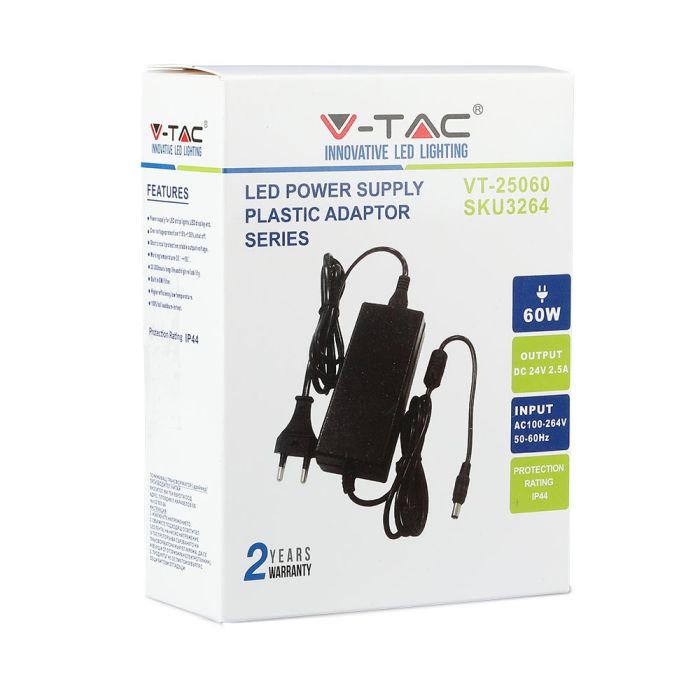 Tiras de luz LED V-TAC - Accesorios - Fuente de alimentación de plástico - IP44 - Negro - 60W-extra-7.webp