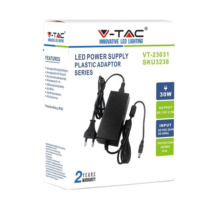 Tiras de luz LED V-TAC - Accesorios - Fuente de alimentación de plástico - IP44 - 30W-extra-5.webp