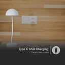 V-TAC Lámpara de Sobremesa Recargable - IP20 - Blanca - 3W - 100 Lumens - 3000K-extra-6.webp