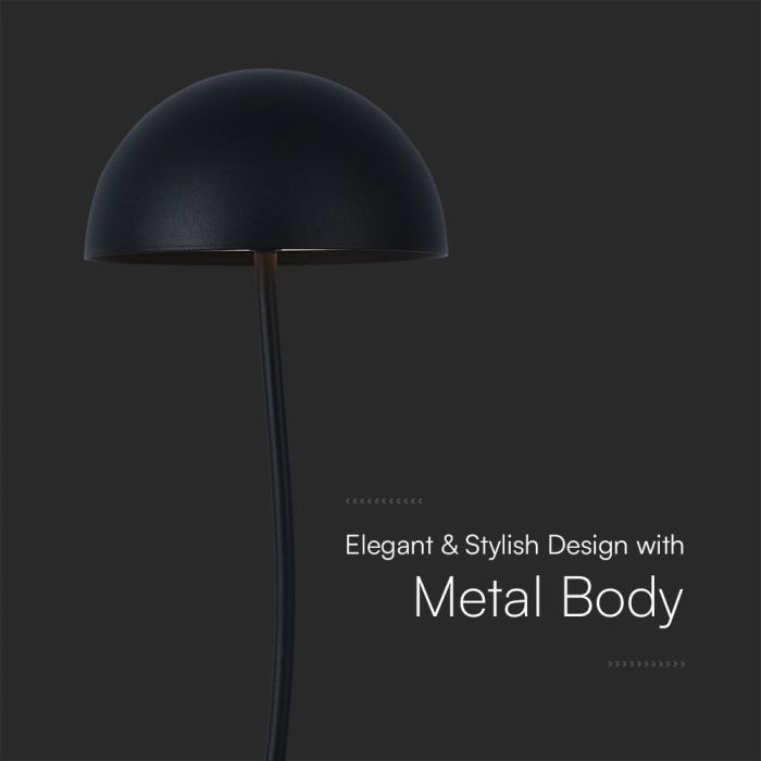 V-TAC Lámpara de Sobremesa Recargable - IP20 - Negra - 3W - 100 Lumens - 3000K-extra-4.webp