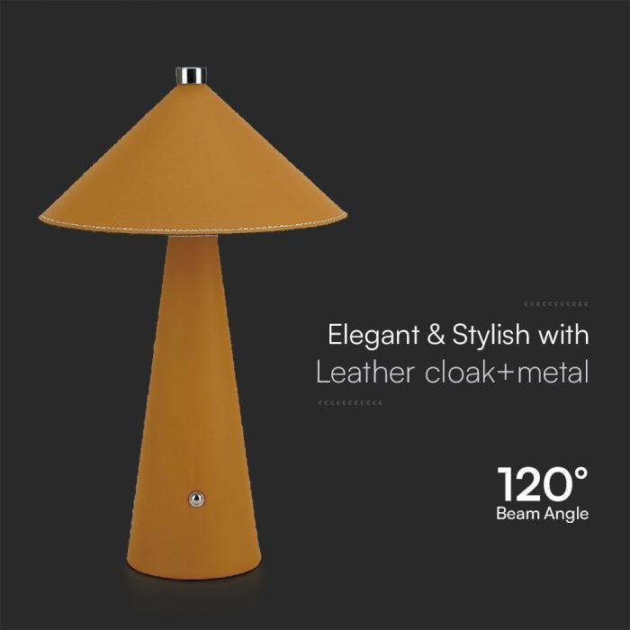 V-TAC Lámpara de Sobremesa Recargable - IP20 - Amarillo - 3W - 240 Lumens - 3IN1-extra-4.webp