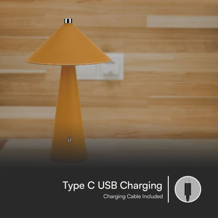 V-TAC Lámpara de Sobremesa Recargable - IP20 - Amarillo - 3W - 240 Lumens - 3IN1-extra-6.webp