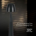 V-TAC Lámpara de Sobremesa Recargable - IP20 - Negra - 3W - 110 Lumens - 3IN1-extra-7.webp