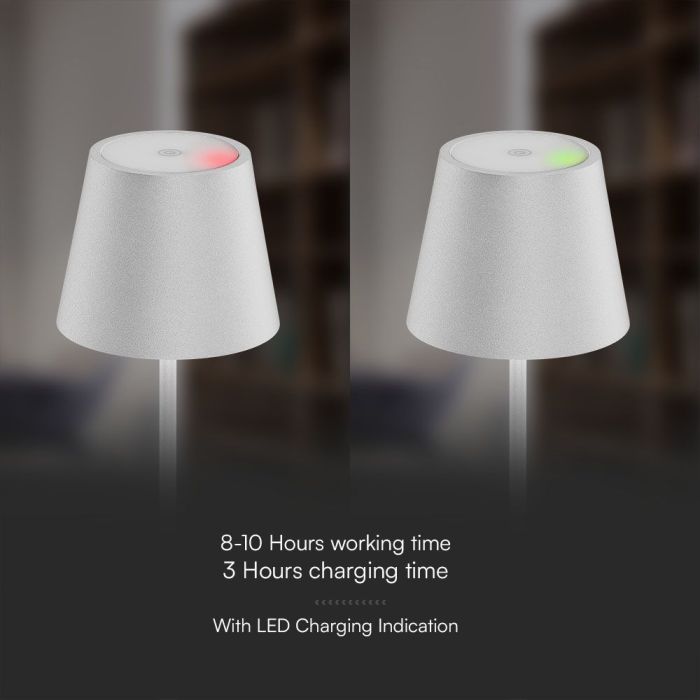V-TAC Lámpara de Mesa de Carga Inalámbrica - IP54 - Blanca - 1.5W- 150 Lumens - 3000K-extra-9.webp