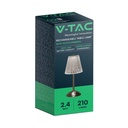 V-TAC Lámpara de Sobremesa Recargable - IP20 - Cuerpo Níquel Arena - 2.4W - 210 Lumens - 3IN1-extra-7.webp