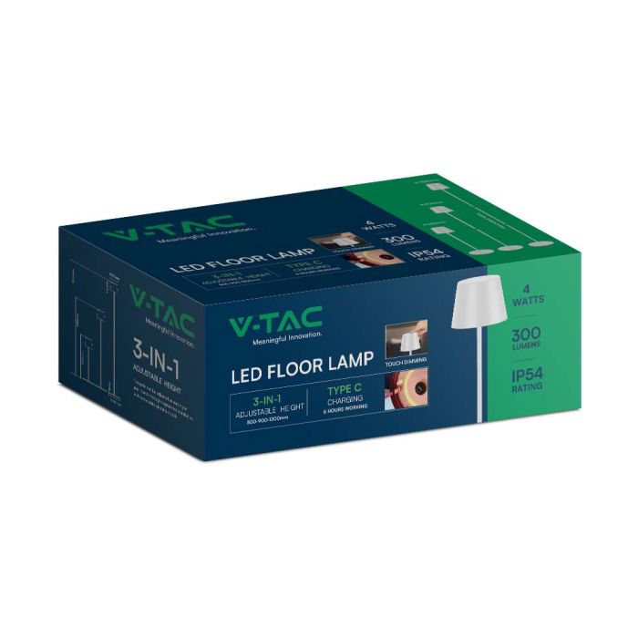 V-TAC Lámpara de Pie Ajustable - IP54 - Cuerpo Blanco - 4W - 300 Lumens - 3000K-extra-11.webp