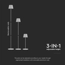 V-TAC Lámpara de Pie Ajustable - IP54 - Cuerpo Blanco - 4W - 300 Lumens - 3000K-extra-5.webp