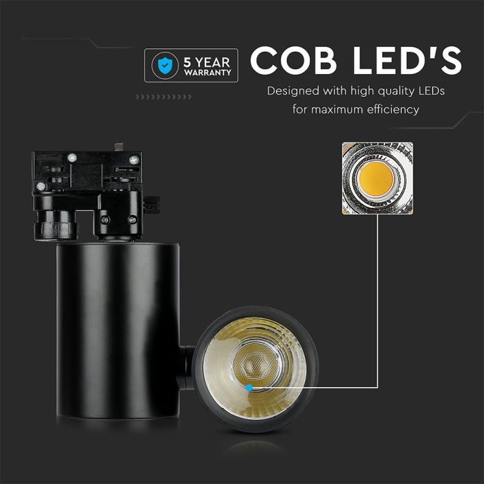 V-TAC LED Foco de carril - IP20 - Negro - 33W - 1800 Lumens - 5000K-extra-3.webp