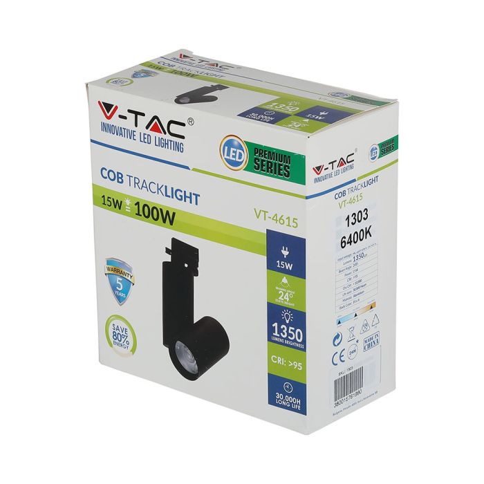 V-TAC LED Foco de carril - IP20 - Negro - 33W - 1800 Lumens - 5000K-extra-11.webp