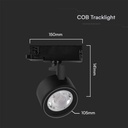 V-TAC LED COB Foco de carril - IP20 - Negro - 30W - 3000 Lumens - 3IN1-extra-2.webp