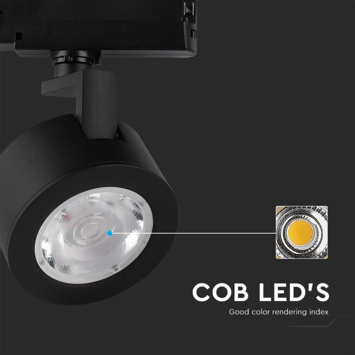 V-TAC LED COB Foco de carril - IP20 - Negro - 30W - 3000 Lumens - 3IN1-extra-3.webp
