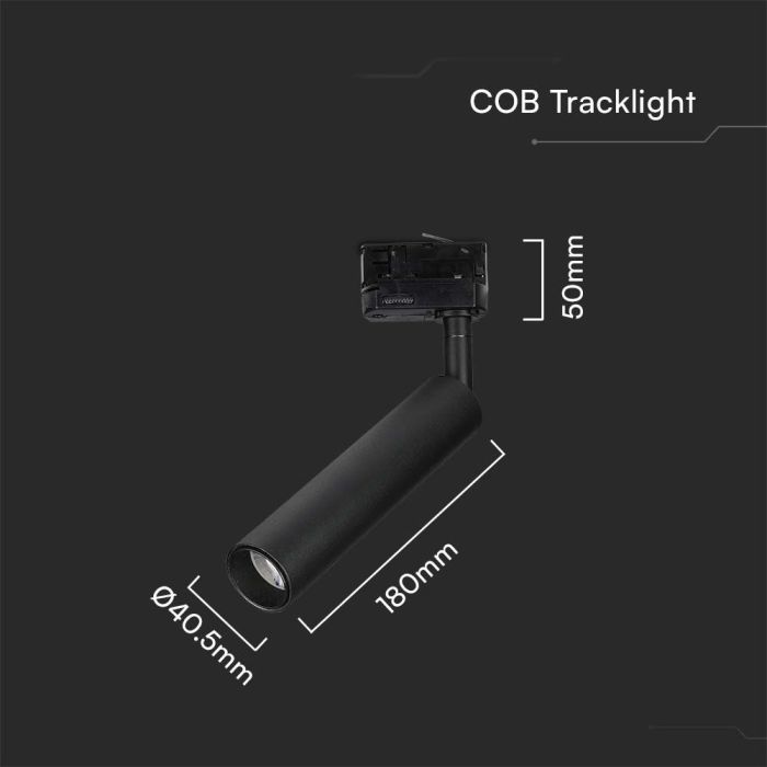 V-TAC LED Slim Foco de carril - Samsung - IP20 - Negro - 7W- 700 Lumens - 5000K-extra-2.webp