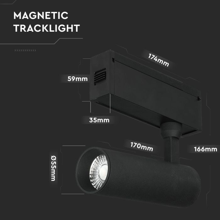 V-TAC LED Foco de carril magnético- IP20 - 15W - 900 Lumens - 4000K-extra-2.webp