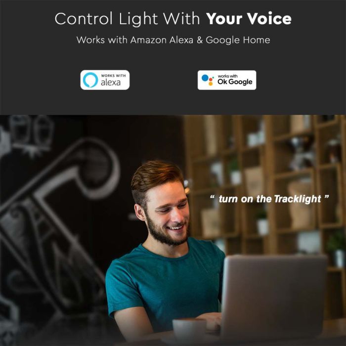 V-TAC Foco Carril LED SMART Magnético- Colgante - IP20 - Negro - 8W - 700 Lumens - 3IN1-extra-6.webp