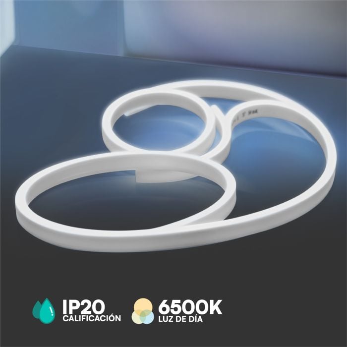 V-TAC Tira de Luz LED - Neon Flex - IP20 - 6500K - Precio/1m (Rollo 10m)