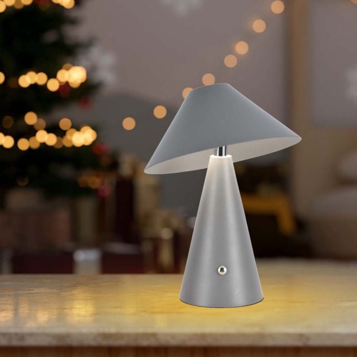 V-TAC Lámpara de Sobremesa Recargable - IP20 - Gris - 3W - 200 Lumens - 3IN1