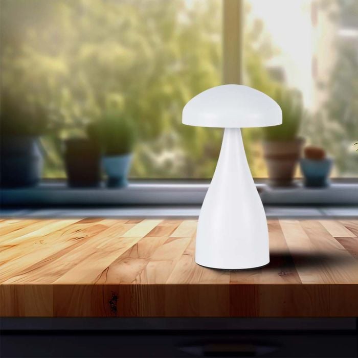 V-TAC Lámpara de Sobremesa Recargable - IP20 - Blanca - 1W - 55 Lumens - 3IN1